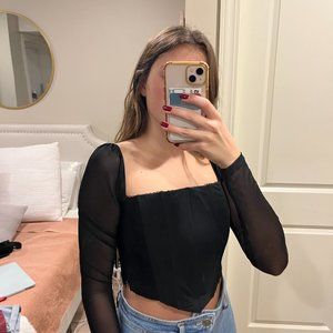 Princess Polly Long Sleeve Cropped Top